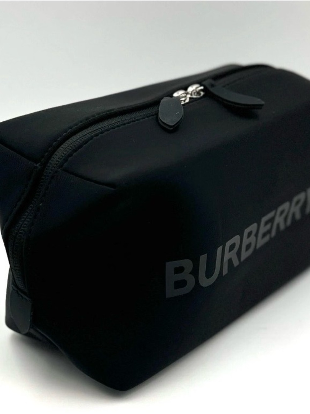 NWT Burberry Black Logo Toiletry Cosmetics Dopp Pouch
